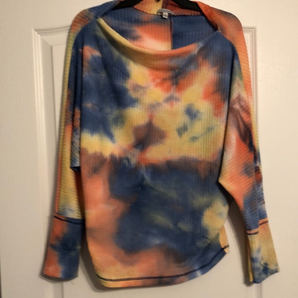 white birch Tops - White Birch tie dye waffle knit top